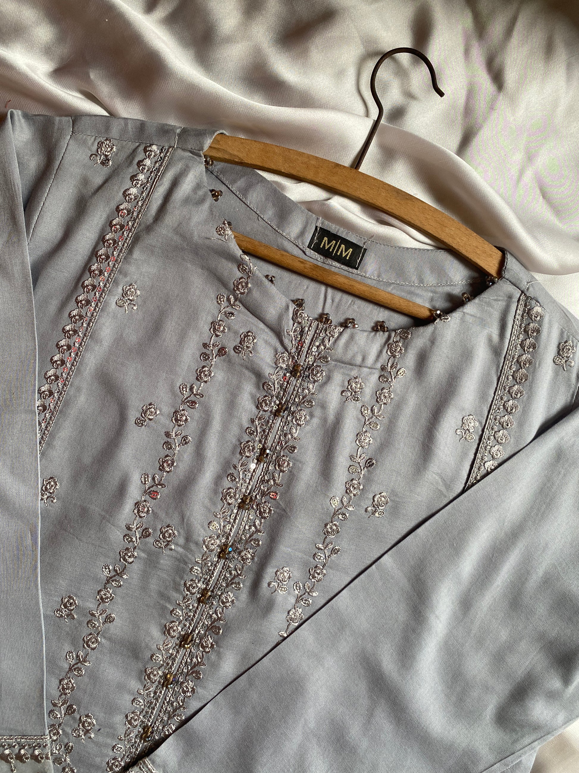 GRAY 3PC STITCHED