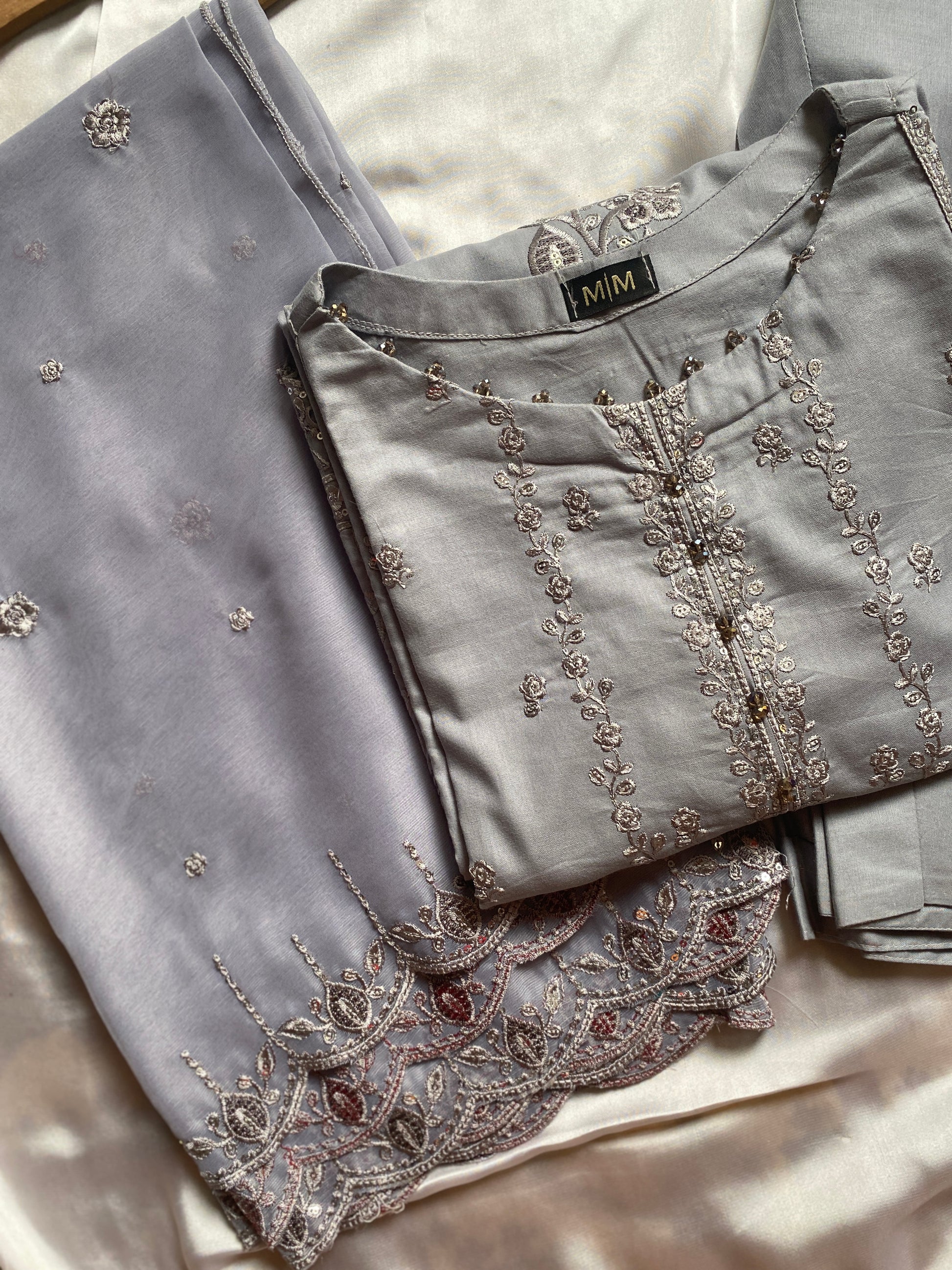 GRAY 3PC STITCHED