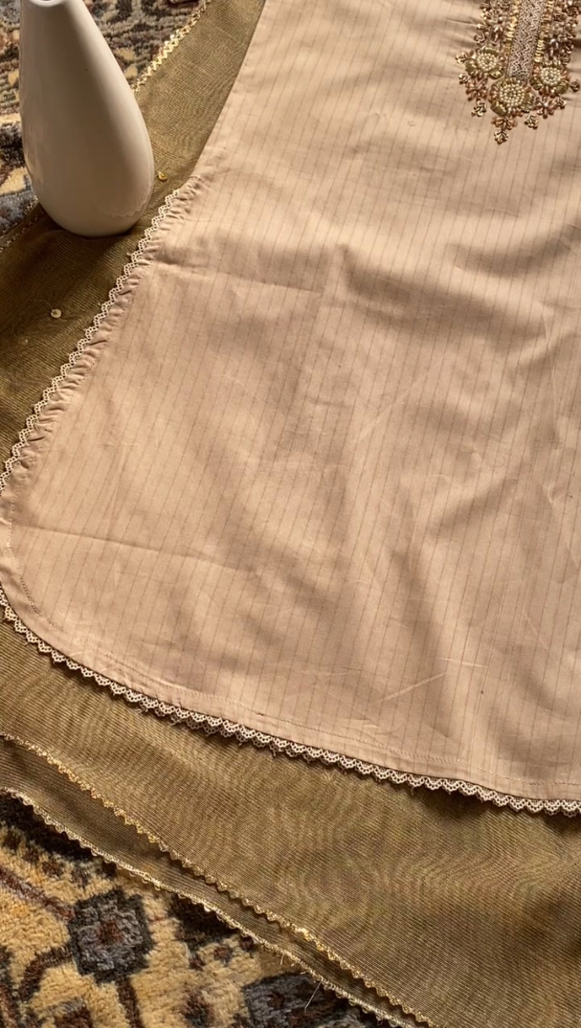 BEIGE 3PC STITCHED
