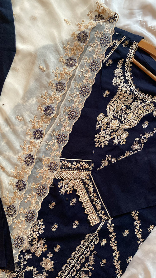 BLUE 3PC STITCHED