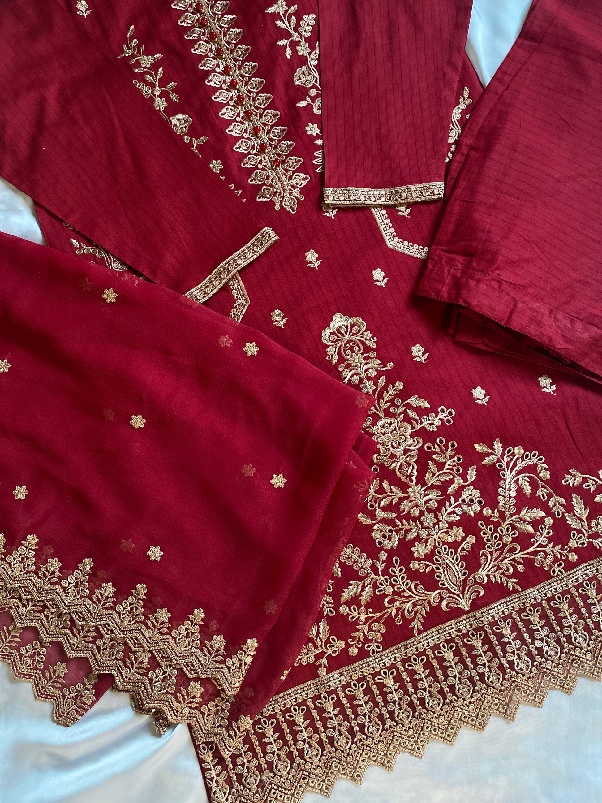 RED 3PC STITCHED