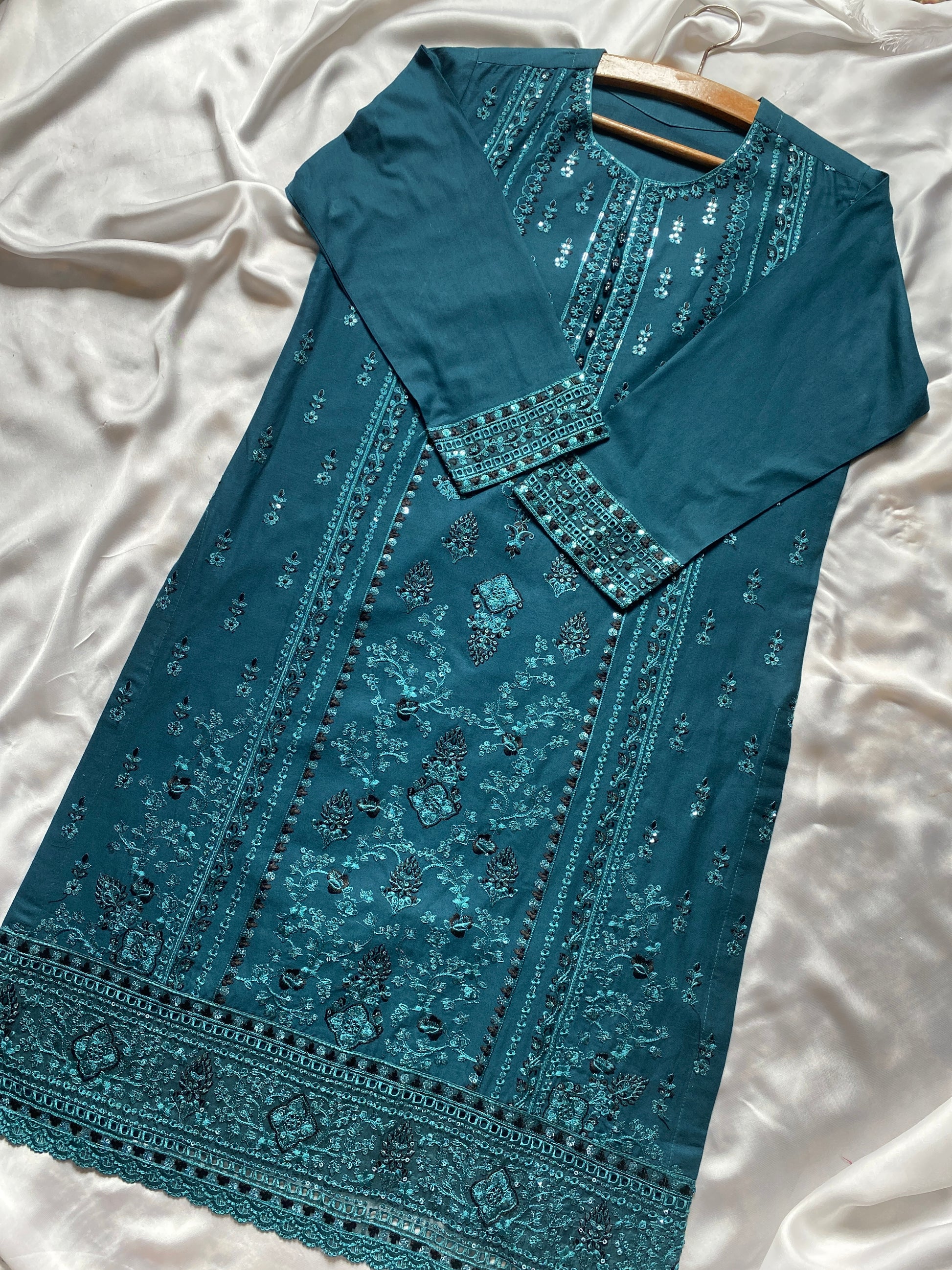TEAL BLUE 3PC STITCHED