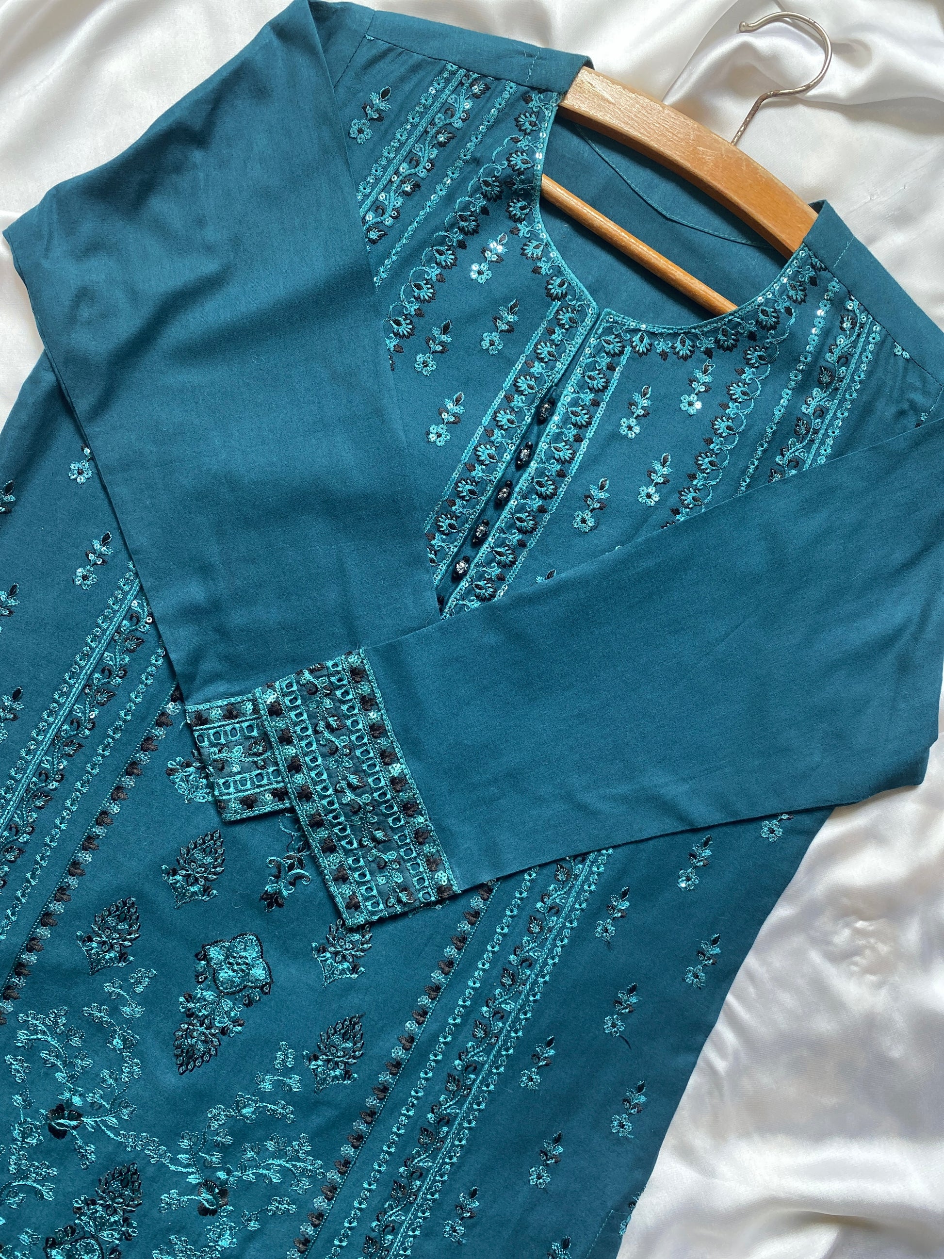 TEAL BLUE 3PC STITCHED