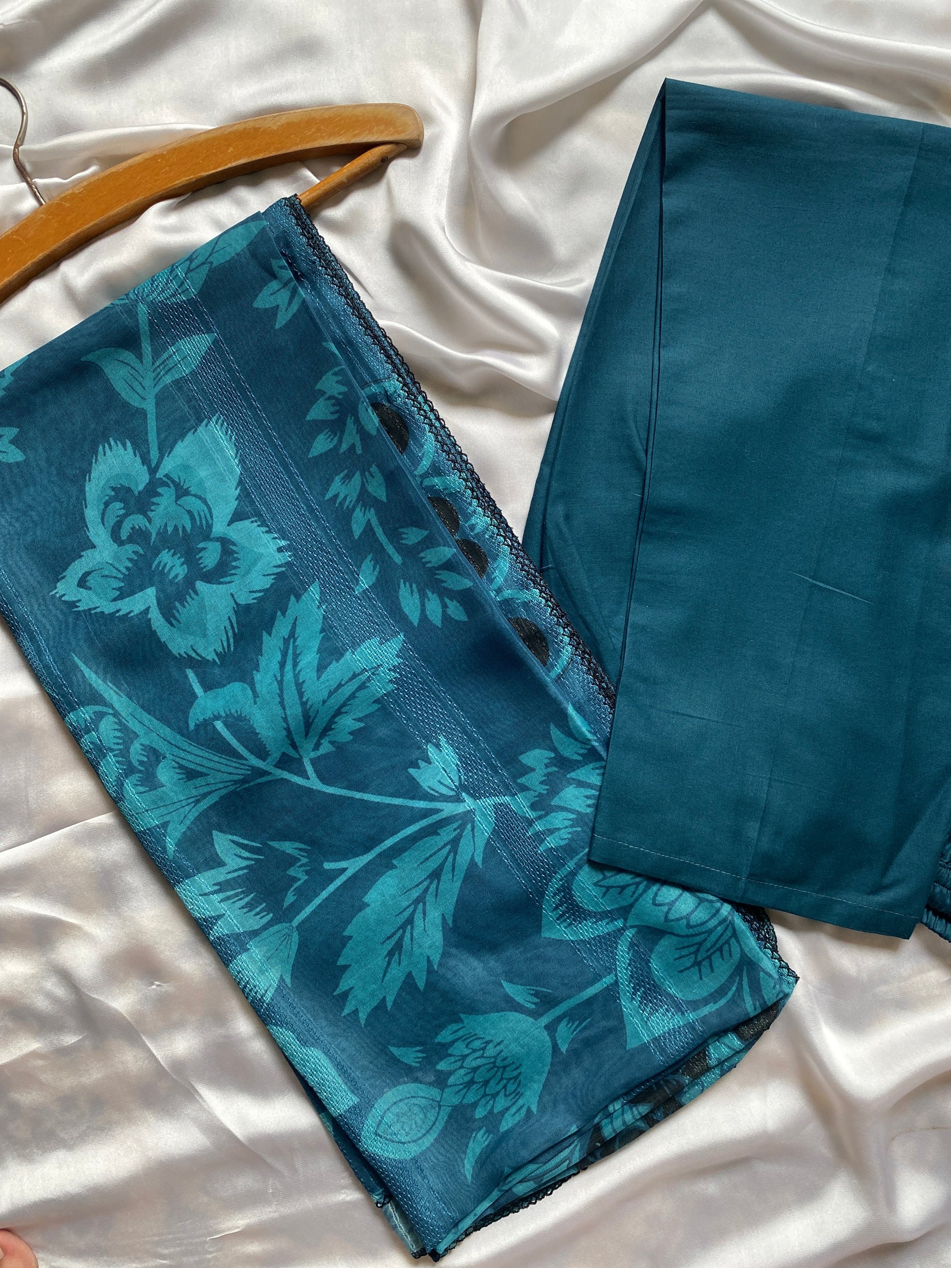 TEAL BLUE 3PC STITCHED